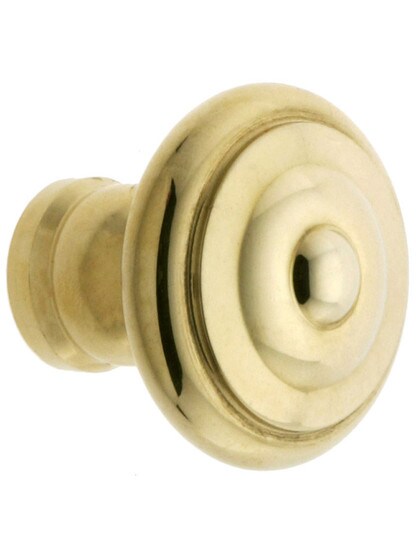 Mid-Century Style Cabinet Knob - 1 1/4 inch Diameter in Unlacquered Brass.